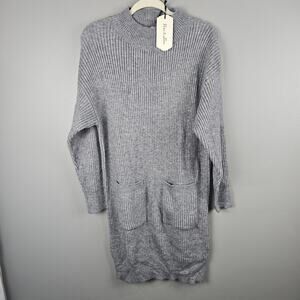 Sweater Dress Vine & Love Gray Two Pocket Long Sleeve Size Small